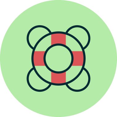 Lifebuoy basit simgesi, vektör illüstrasyonu