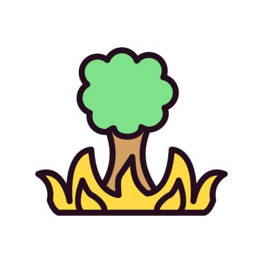 Wildfire web simgesi, vektör illüstrasyonu 