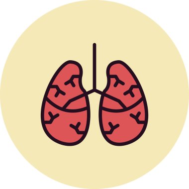 İnsan akciğerleri, tıbbi simge illüstrasyonu