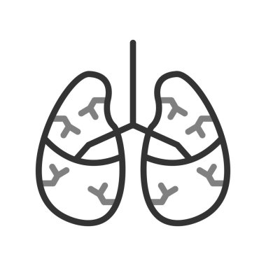 İnsan akciğerleri, tıbbi simge illüstrasyonu