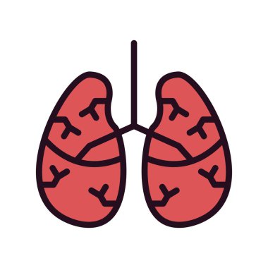İnsan akciğerleri, tıbbi simge illüstrasyonu