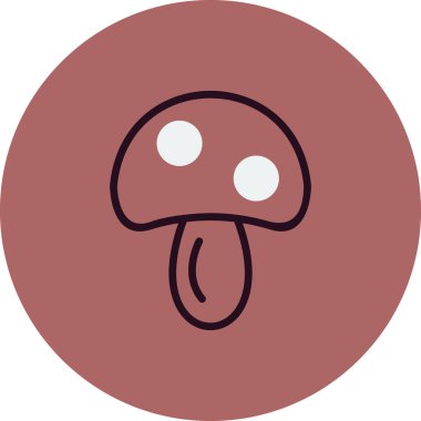 Mantar. Web simgesi basit illüstrasyon