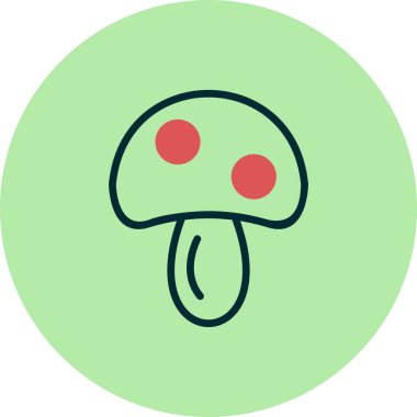 Mantar. Web simgesi basit illüstrasyon