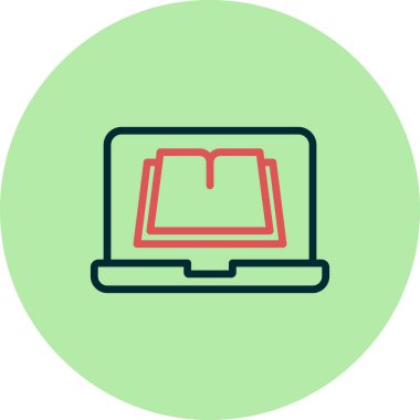 Çevrimiçi Öğrenme simgesi, vektör illüstrasyonu