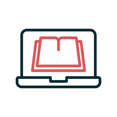Çevrimiçi Öğrenme simgesi, vektör illüstrasyonu