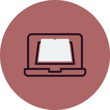 Çevrimiçi Öğrenme simgesi, vektör illüstrasyonu