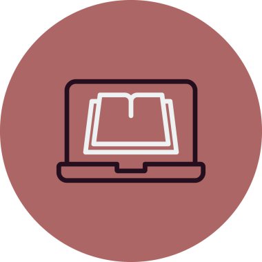 Çevrimiçi Öğrenme simgesi, vektör illüstrasyonu