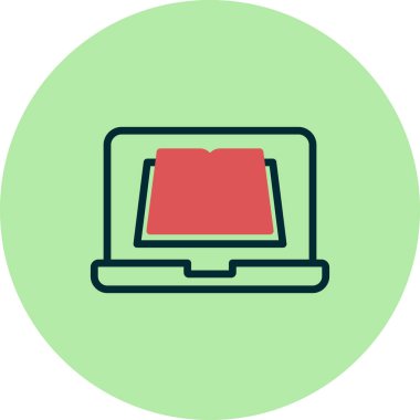 Çevrimiçi Öğrenme simgesi, vektör illüstrasyonu