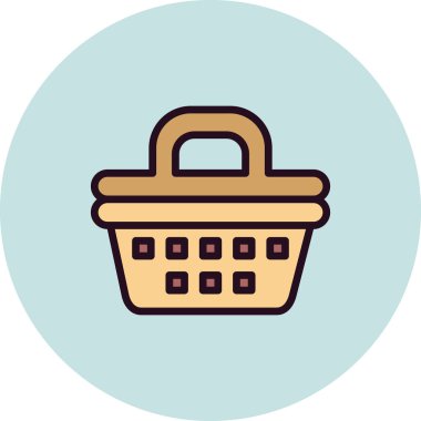 Piknik Sepeti çizgi vektör simgesi