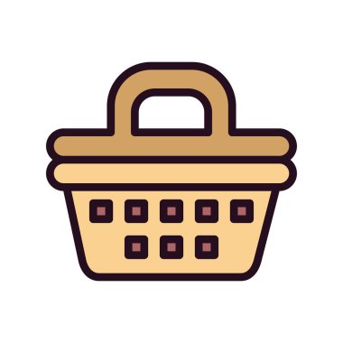 Piknik Sepeti çizgi vektör simgesi