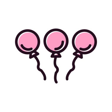 Balonlar. Web simgesi vektör illüstrasyonu