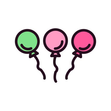 balon ikon vektörü. İnce çizgi işareti. izole edilmiş sınır sembolü çizimi