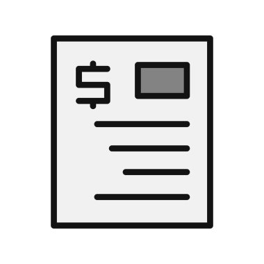 Web ve mobil uygulama tasarımı için fatura simgesi, vektör illüstrasyonu