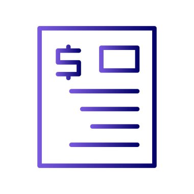 Web ve mobil uygulama tasarımı için fatura simgesi, vektör illüstrasyonu