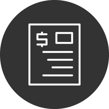 Web ve mobil uygulama tasarımı için fatura simgesi, vektör illüstrasyonu