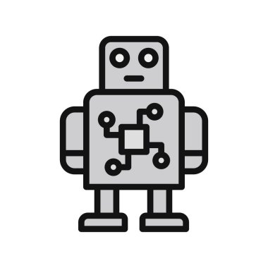 Beyaz arkaplanda robot simgesi
