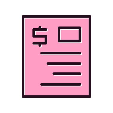 Web ve mobil uygulama tasarımı için fatura simgesi, vektör illüstrasyonu