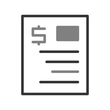 Web ve mobil uygulama tasarımı için fatura simgesi, vektör illüstrasyonu