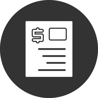 Web ve mobil uygulama tasarımı için fatura simgesi, vektör illüstrasyonu