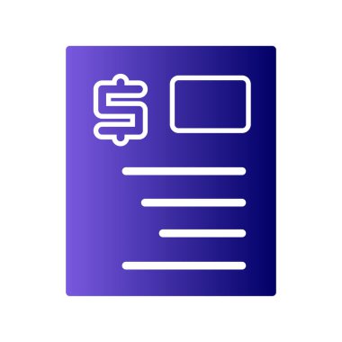 Web ve mobil uygulama tasarımı için fatura simgesi, vektör illüstrasyonu