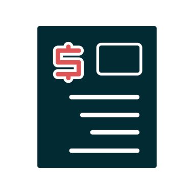 Web ve mobil uygulama tasarımı için fatura simgesi, vektör illüstrasyonu