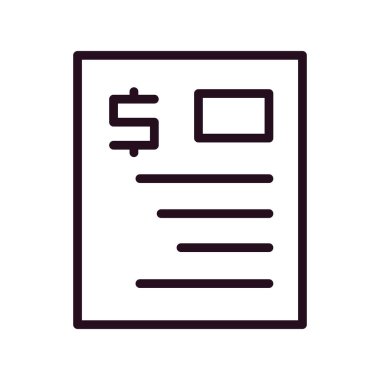 Web ve mobil uygulama tasarımı için fatura simgesi, vektör illüstrasyonu