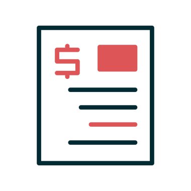 Web ve mobil uygulama tasarımı için fatura simgesi, vektör illüstrasyonu