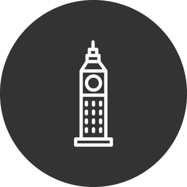 Big Ben, bina mimarisi, vektör illüstrasyon simgesi