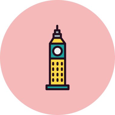 Big Ben, building architecture, vector illustration icon