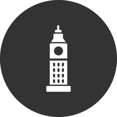 Big Ben, bina mimarisi, vektör illüstrasyon simgesi