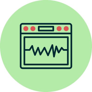 Sismograf simgesi vektör illüstrasyonu