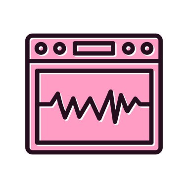 Sismograf simgesi vektör illüstrasyonu