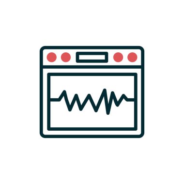 Sismograf simgesi vektör illüstrasyonu