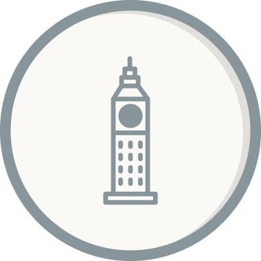 Big Ben, bina mimarisi, vektör illüstrasyon simgesi
