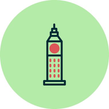 Big Ben, bina mimarisi, vektör illüstrasyon simgesi