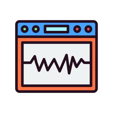 Sismograf simgesi vektör illüstrasyonu