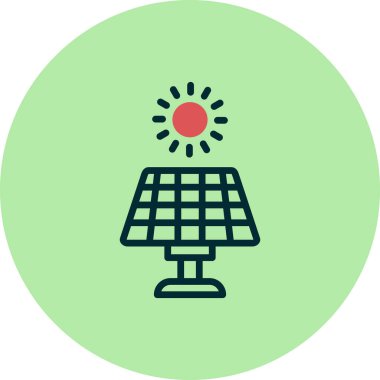 Güneş paneli ikon vektör illüstrasyonu