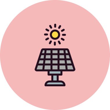 Güneş paneli ikon vektör illüstrasyonu