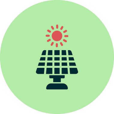 Güneş paneli ikon vektör illüstrasyonu