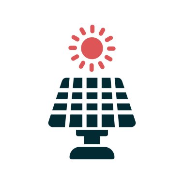 Güneş paneli ikon vektör illüstrasyonu