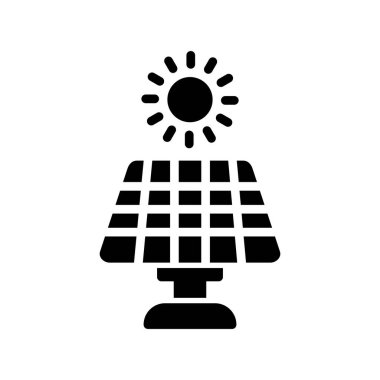 Güneş paneli ikon vektör illüstrasyonu