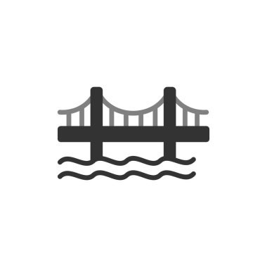 bridge icon vector isolated on white background,  line and linear design elements in outline style