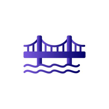 Web ve mobil uygulama tasarımınız için beyaz arkaplanda izole edilmiş köprü simgesi vektörü, şehir logosu kavramı