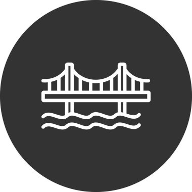 Deniz ve sahil çizgisi simgesinin vektör çizimi