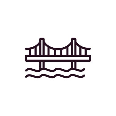 bridge line icon, outline vector sign, linear style pictogram isolated on white. symbol, logo illustration.