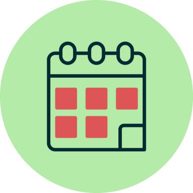 Takvim simgesinin vektör illüstrasyonu