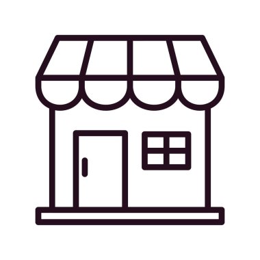 dükkan ikonu. Web için alışveriş arabası vektör simgelerinin özet çizimi