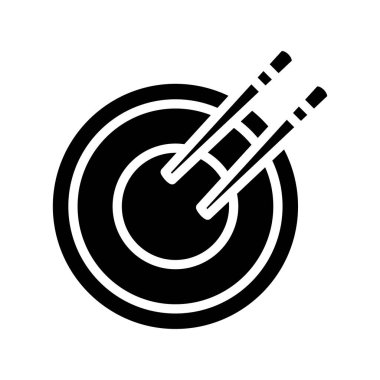 Kase ikonu vektör illüstrasyonunda yemek çubukları, Asya yemekleri 