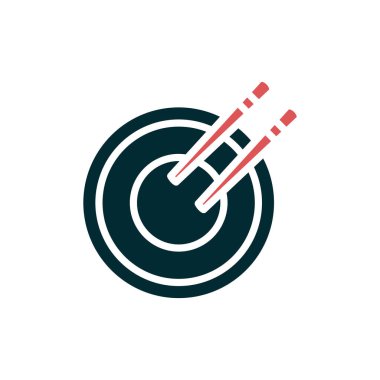 Kase ikonu vektör illüstrasyonunda yemek çubukları, Asya yemekleri 