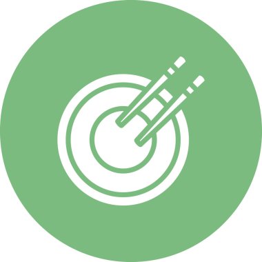 Kase ikonu vektör illüstrasyonunda yemek çubukları, Asya yemekleri 